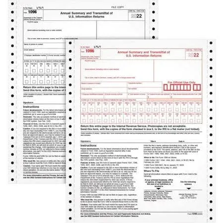 1096 summary Transmittal Tax Forms