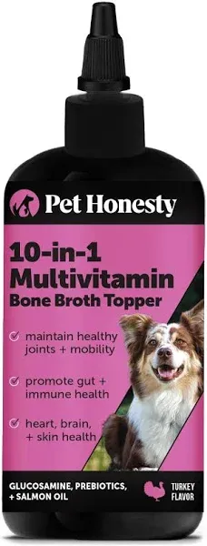 Pet Honesty Multivitamin Bone Broth and Salmon Oil for Dogs