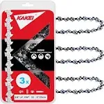 8 Inch Chainsaw Chain 3/8" LP Pitch, .050" Gauge, 33 Drive Links Fits Portland, Greenworks, Kobalt, Remington and More- S33 (3 Chains)