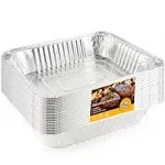 Aluminum Pans Disposable Half Size (10 Pack) 9x13 - Heavy Duty Aluminum Foil,...