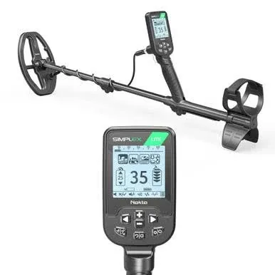 Nokta Simplex Lite Metal Detector with 9.5” Waterproof DD Search Coil, Vibration for Detecting Underwater, Beach and All Metal Search Modes