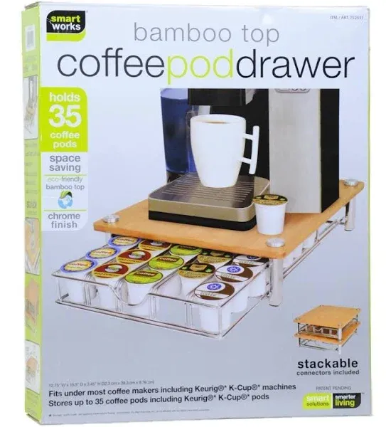 Smartworks Bamboo Top Coffee Pod Drawer