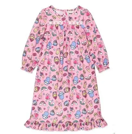 Komar Kids Ice Cream Animals Sweets Girl's Granny Gown Nightgown Pajamas