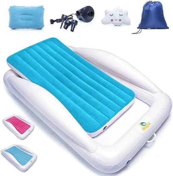 Inflatable Toddler Travel Bed - Inflatable Portable Bed Air Mattress Set -Blow u