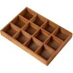 Juvale Wooden Drawer Organizer with 12 Compartments, Sorting Tray (13.2 x 9.2 in)