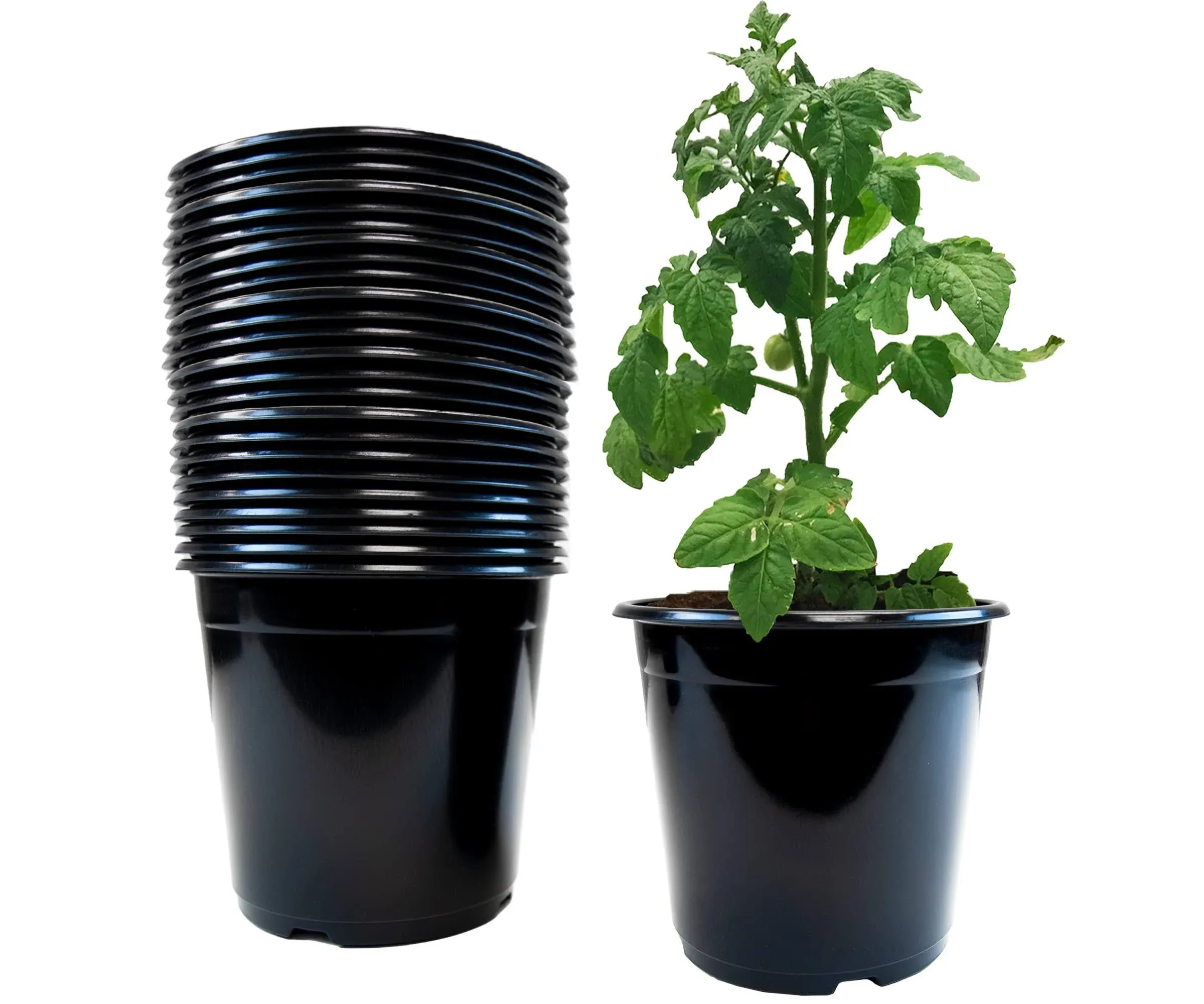 Viagrow 1 Gal. Plastic Nursery Pots (12-Pack)