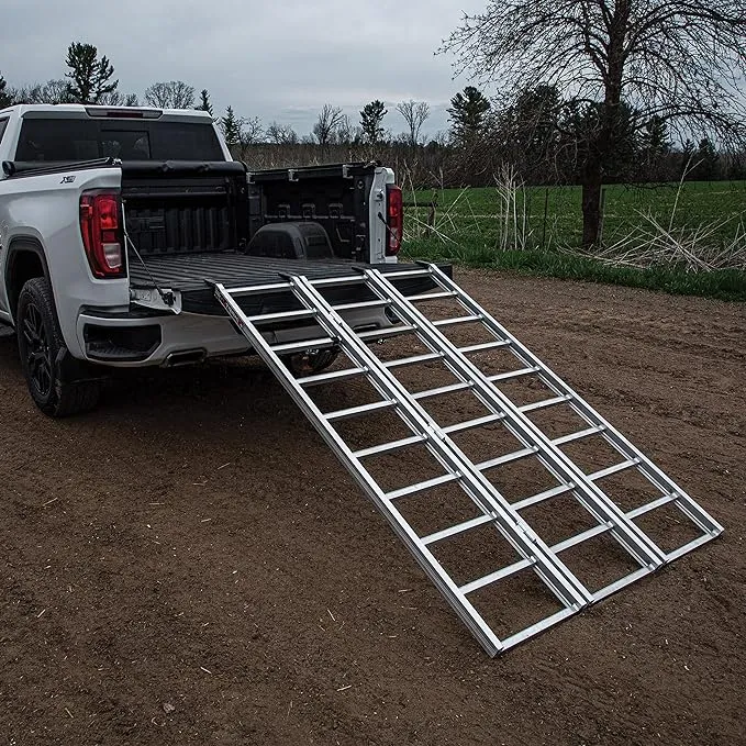 Yutrax 78-inch Tri-Fold XL Aluminum Truck, UTV/ATV Loading Ramps - 1750lb Capacity, 44363