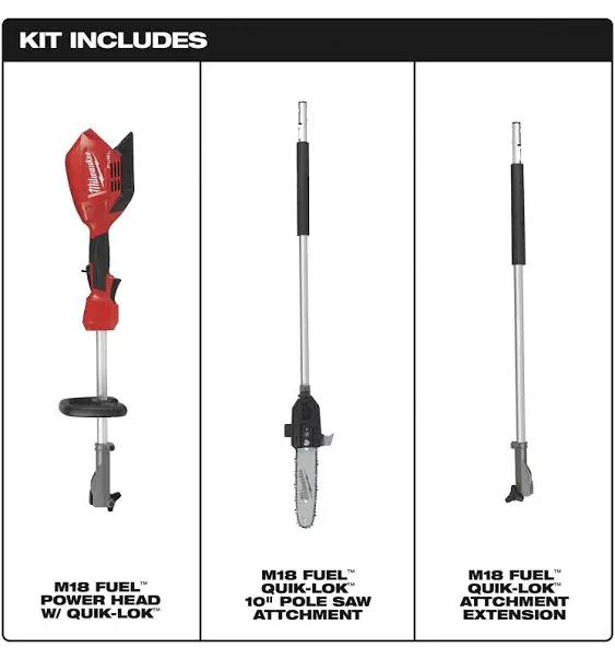 Sierra de altura para combustible Milwaukee M18 con QUIK-LOK: herramienta básica