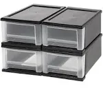 Iris 7 Quart Stacking Drawer - 4 Pack - White