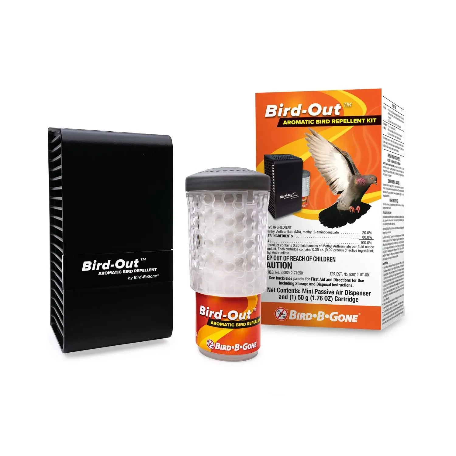 Bird B Gone BIRDOUT Aromatic Bird Repellent Kit Open Box