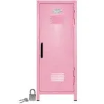 Mini Locker with Lock and Key Light Pink -10.75" Tall x 4.125" x 4.125"