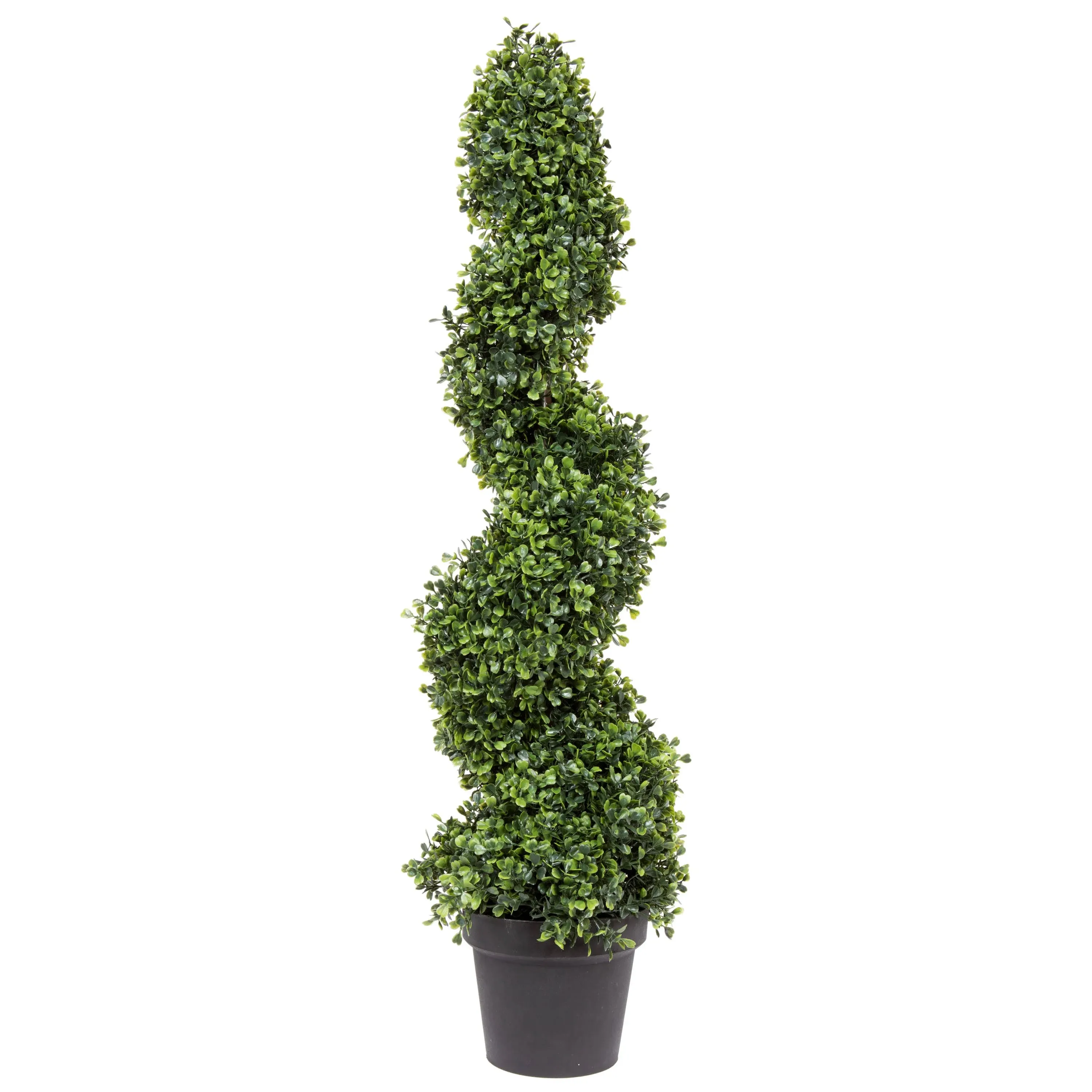 Vickerman Artificial Boxwood Topiary Spiral Tree 3 Foot Tall - Potted Natural Green Boxwood - UV Resistant Indoor Outdoor Home Patio Front Door Faux Decor