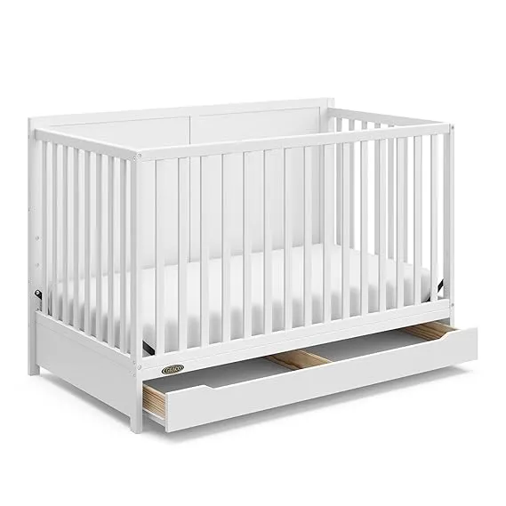 Graco Melrose 5-in-1 Convertible Crib with Drawer (White)