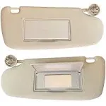 Sun Visor for Dodge Ram 1500 2002-2009 2500 3500 2003-2009 Driver and Passenger Sides Left + Right Beige Set Pair 2M Plastic