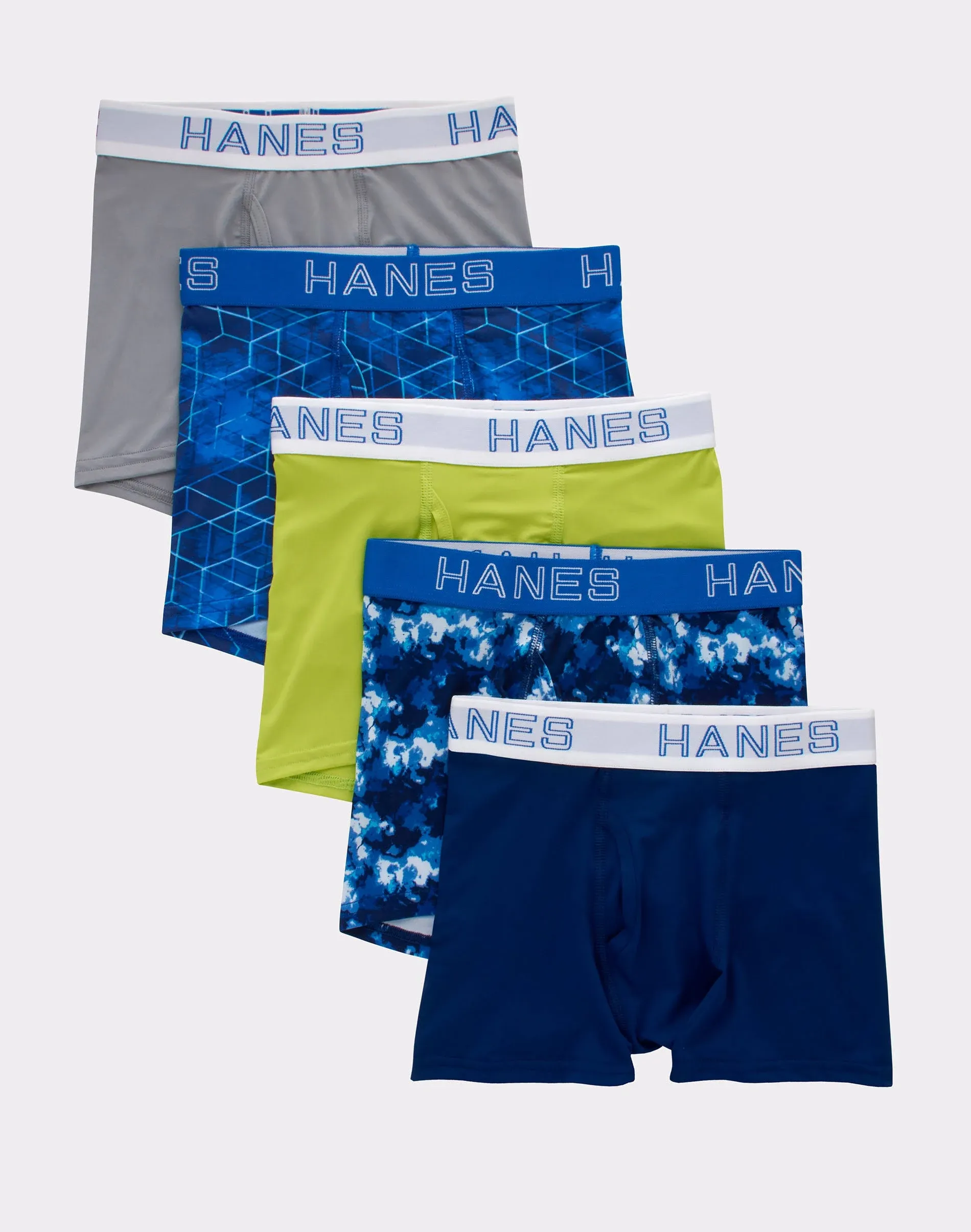 Hanes Boys&#039; X-Temp Stretch Boxer Brief Underwear, 5-Pack Size XL 16-18