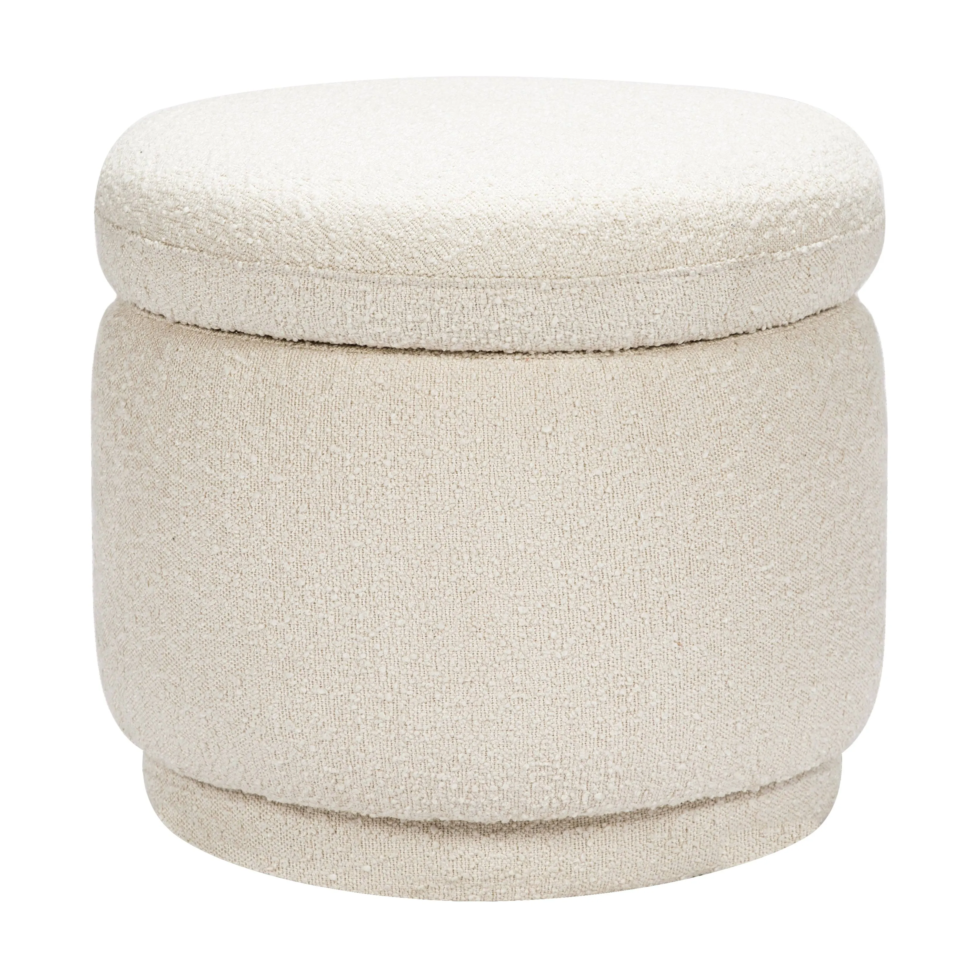 Namesake Enoki Modern Fabric Storage Ottoman in White Boucle