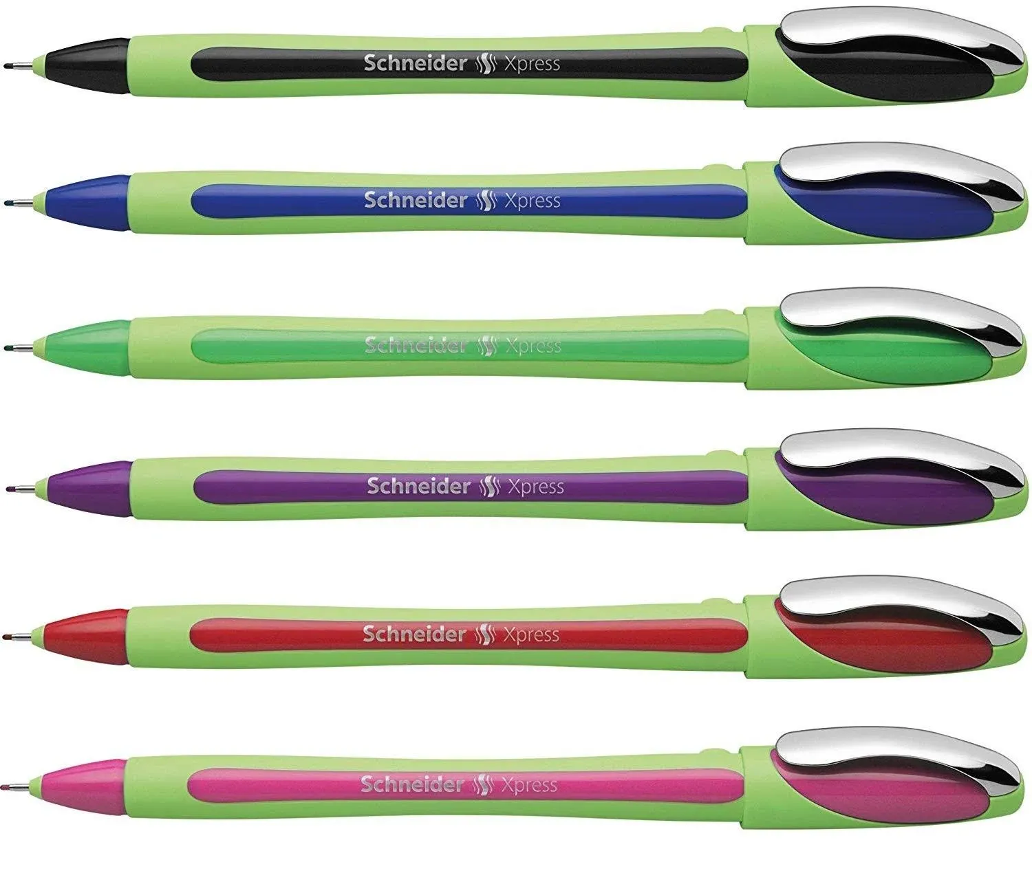 6-Pack Schneider Xpress Fineliner Pens 0.8mm Assorted Colors Waterproof