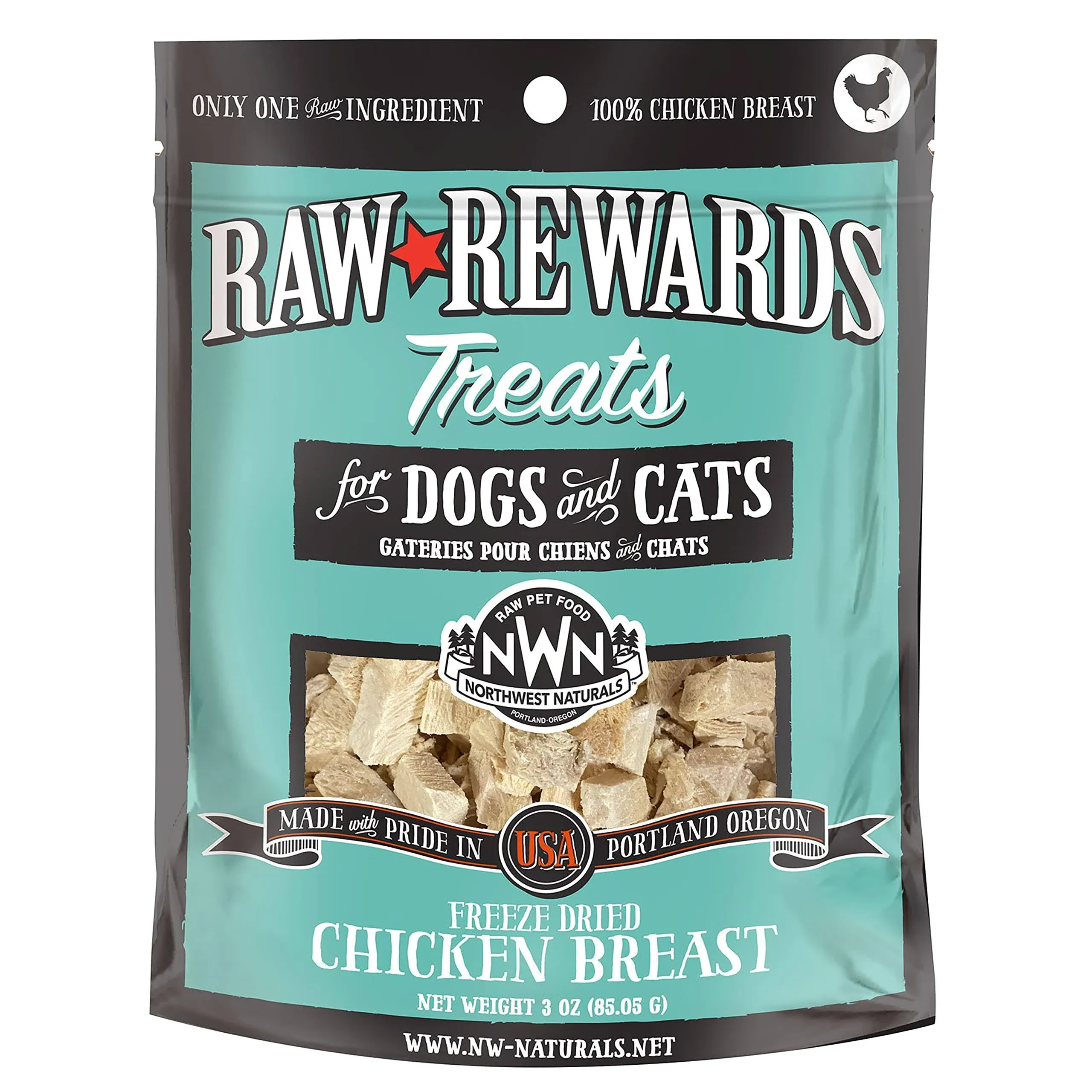 Northwest Naturals Raw Rewards Freeze Dried Chicken Breast Treats 3 oz