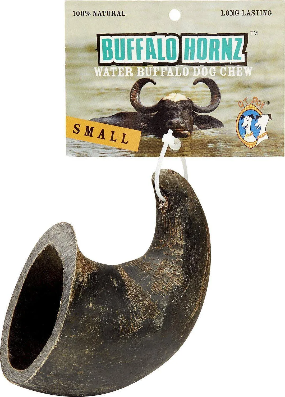 Buffalo Hornz 100% Natural Water Buffalo Horn Chew Dog Treat - 1ct