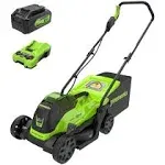 Greenworks 24V 13" Brushless Lawn Mower 4Ah USB Battery and Charger Included 2534402