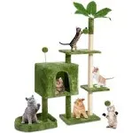 Mudie Cat Tree,52in Cat Tower for Indoor Cats, Cat Tree with Scratching Posts Plush Perch Stand, Cat Condo with Funny Toys Kittens Pet Play House,Pink