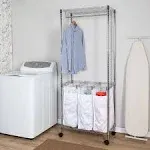 Honey Can Do Urban Chrome Rolling Laundry Center