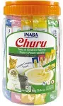 INABA Churu Cat Treats, Grain-Free, Lickable, Squeezable Creamy Purée Cat Treat/Topper with Vitamin E & Taurine, 0.5 Ounces Each Tube, 50 Tubes, Tuna & Chicken Variety