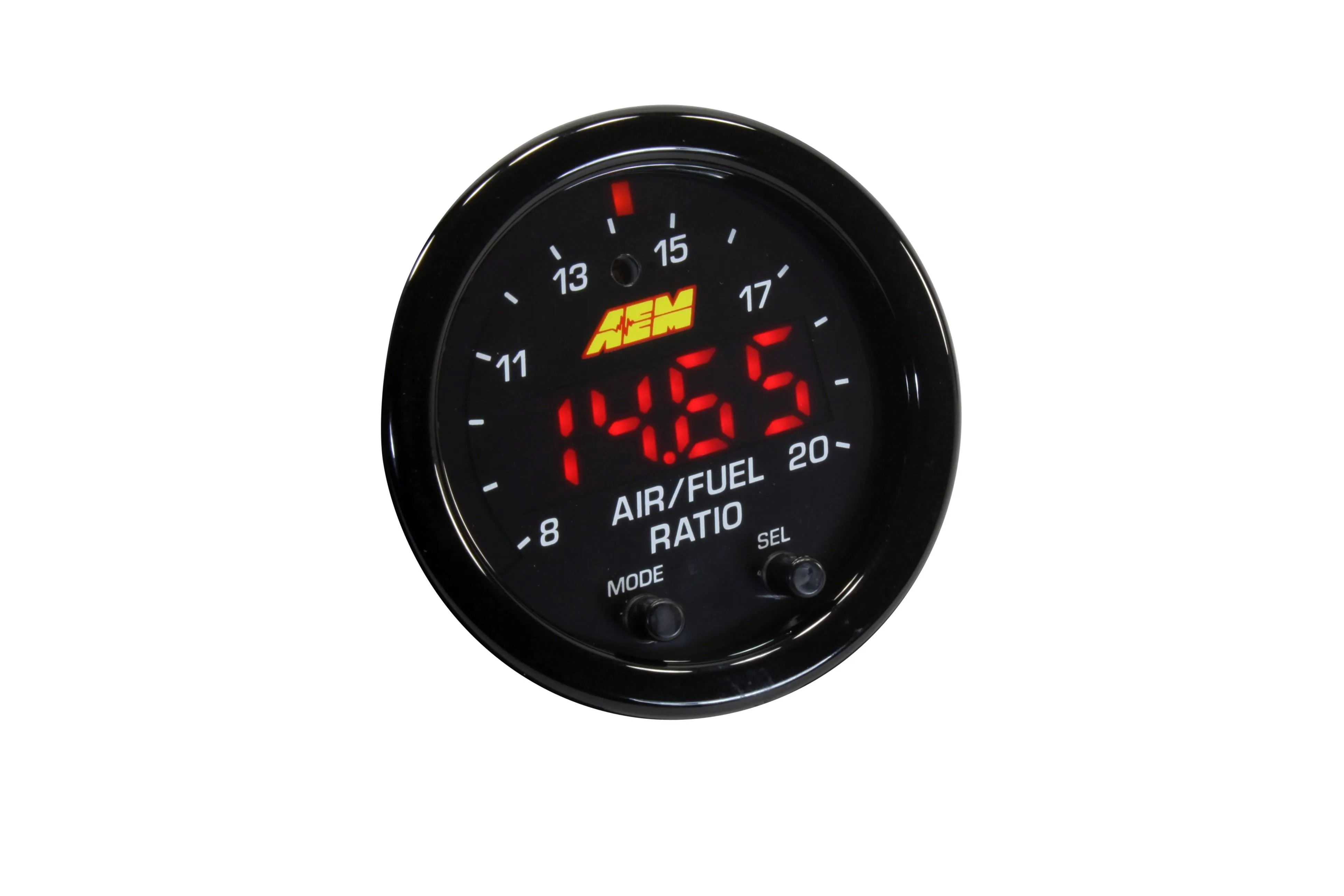 Round, In Dash 2-1/16"", Gasoline, 8 to 20 Range, Digital Display, With Black Bezels/Faceplates