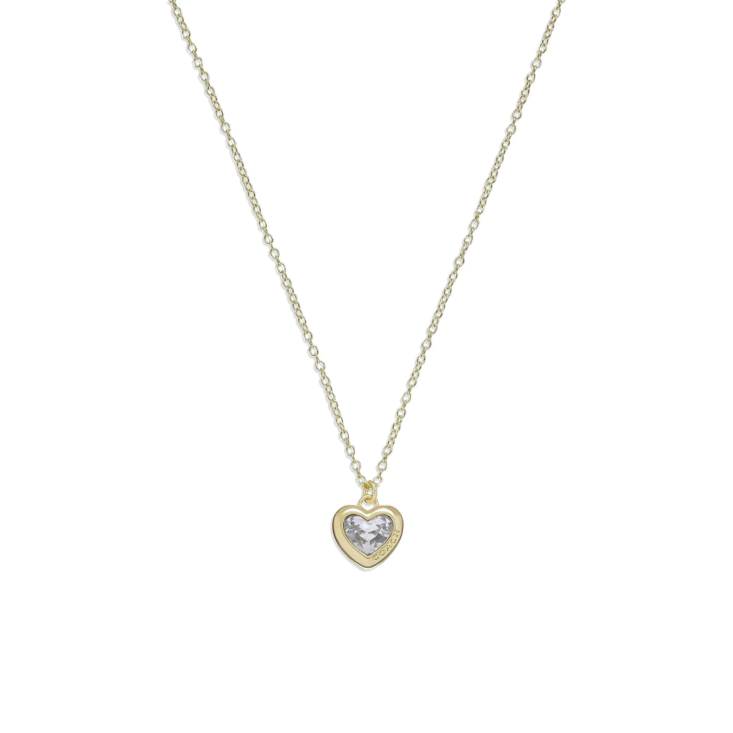 Coach Stone Heart Short Pendant Necklace