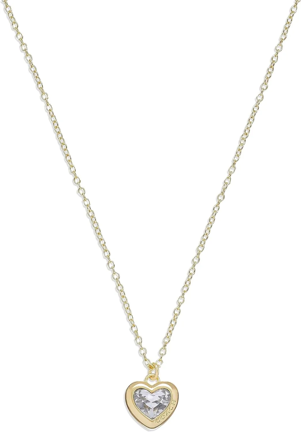 Coach Gold-Tone Heart Pendant Necklace