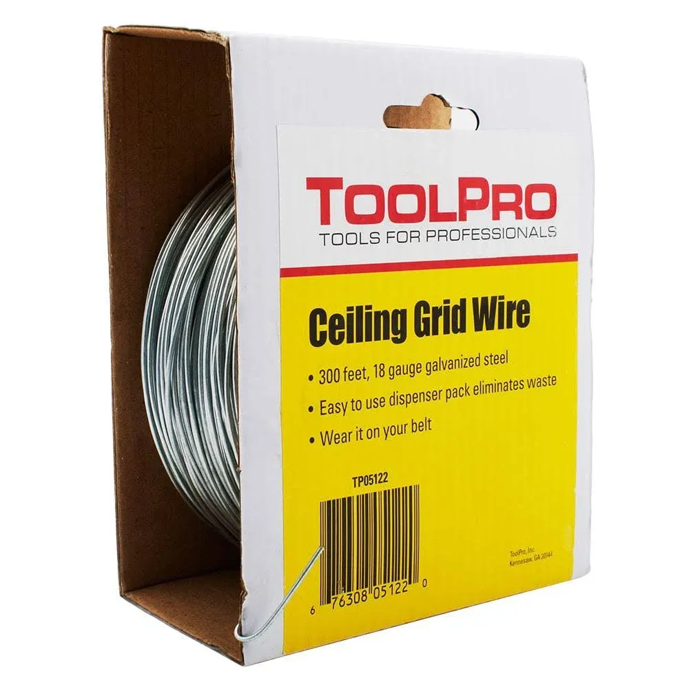 ToolPro Ceiling Wire, 18 Gauge, 300' Roll, Dispenser Carton | Woodcraft