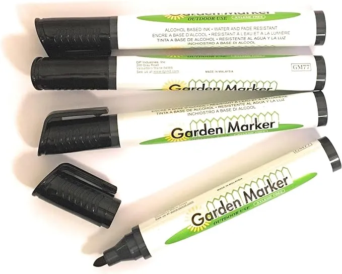 DP Industries Clip Strip Garden Marker Pen, Pack of 4, Model: GM77BLK-4PK