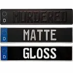 Black Custom German European License Plate Authentic Embossed Aluminum Plates ...