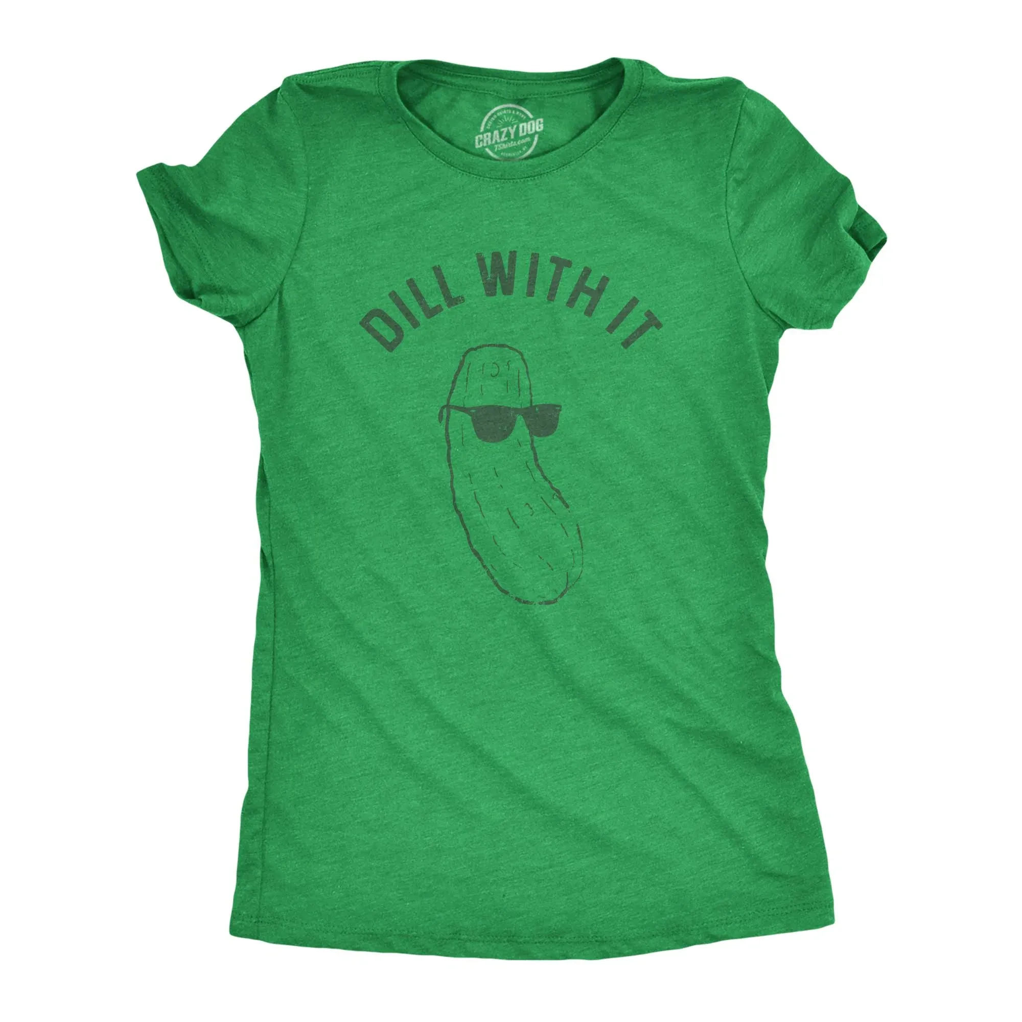 Womens Dill With It Tshirt Funny Cool Sunglasses Pickle Tee For Ladies Womens Graphic Tees