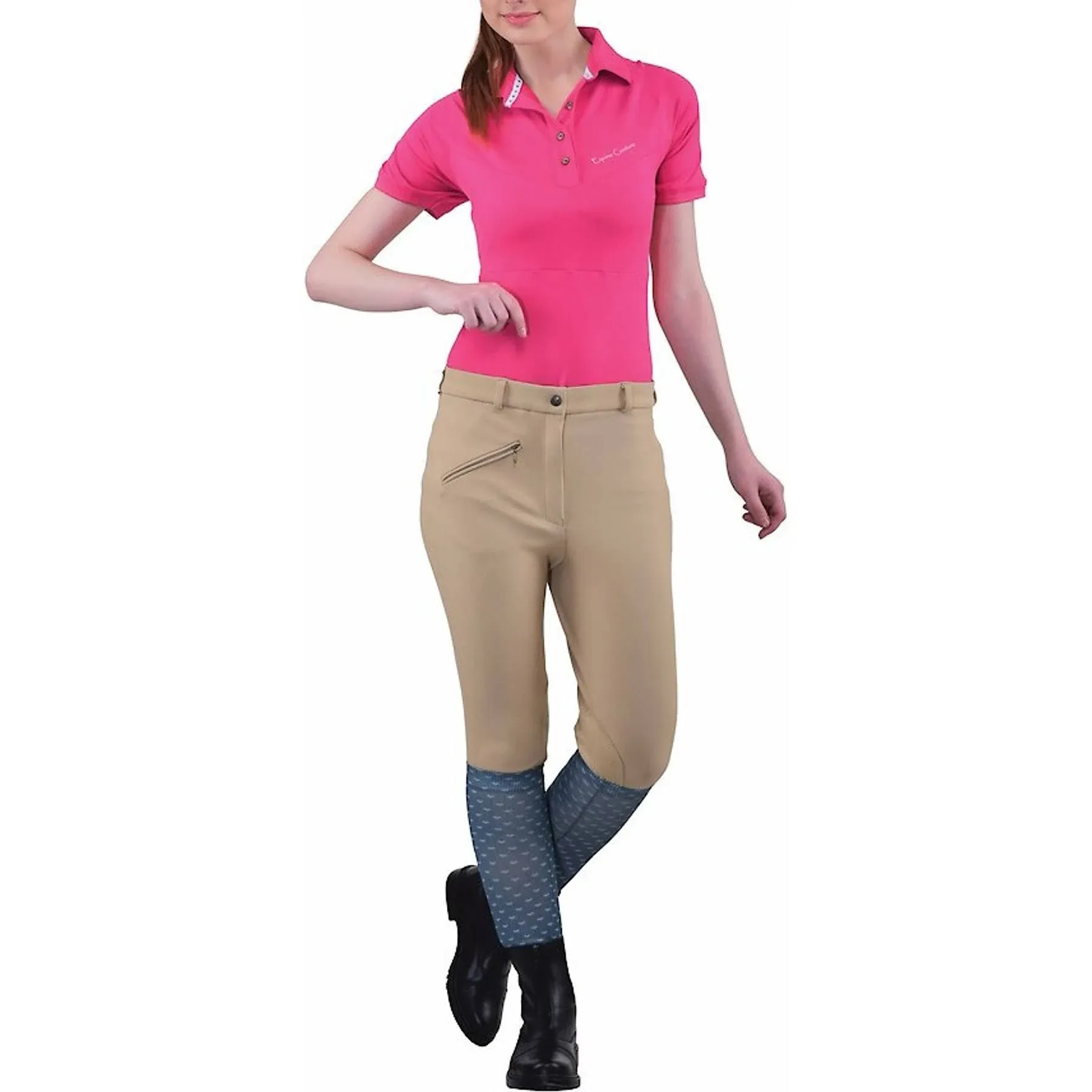 TuffRider Ladies Ribb Knee Patch Breeches 24 Regular / Sage