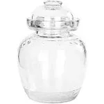 2.5 Liter Pickle Jar Glass Jar with Lid, Fermentation Kit Crock with Water Seal Airlock Lid, Fermentation Jar Canning Jar for Pickles, Kimchi, Sauerkraut, Kombucha Jar Paocai Jar Pot