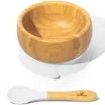 Avanchy Bamboo Bowl and Spoon Set, White