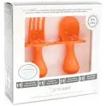 Grabease Toddler Silverware Toddler Spoons and Forks Baby Silverware Baby For and Spoons, BPA-Free & Phthalate-Free for Baby & Toddler, 1 Set, Orange