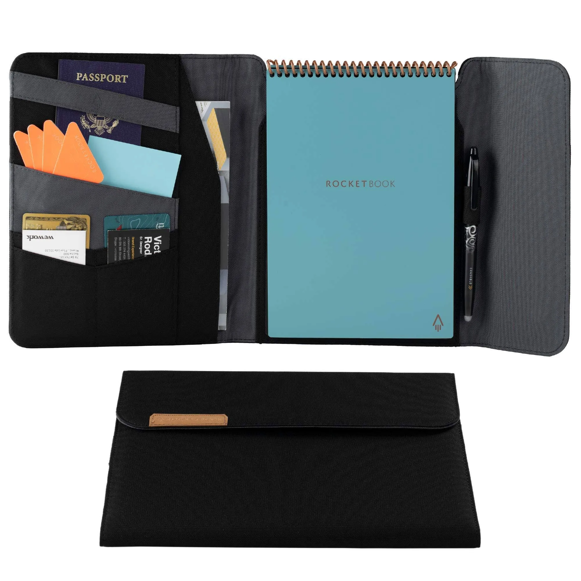 Rocketbook Flip Capsule Folio Cover - 100% Recyclable Cover with Pen Holder ...