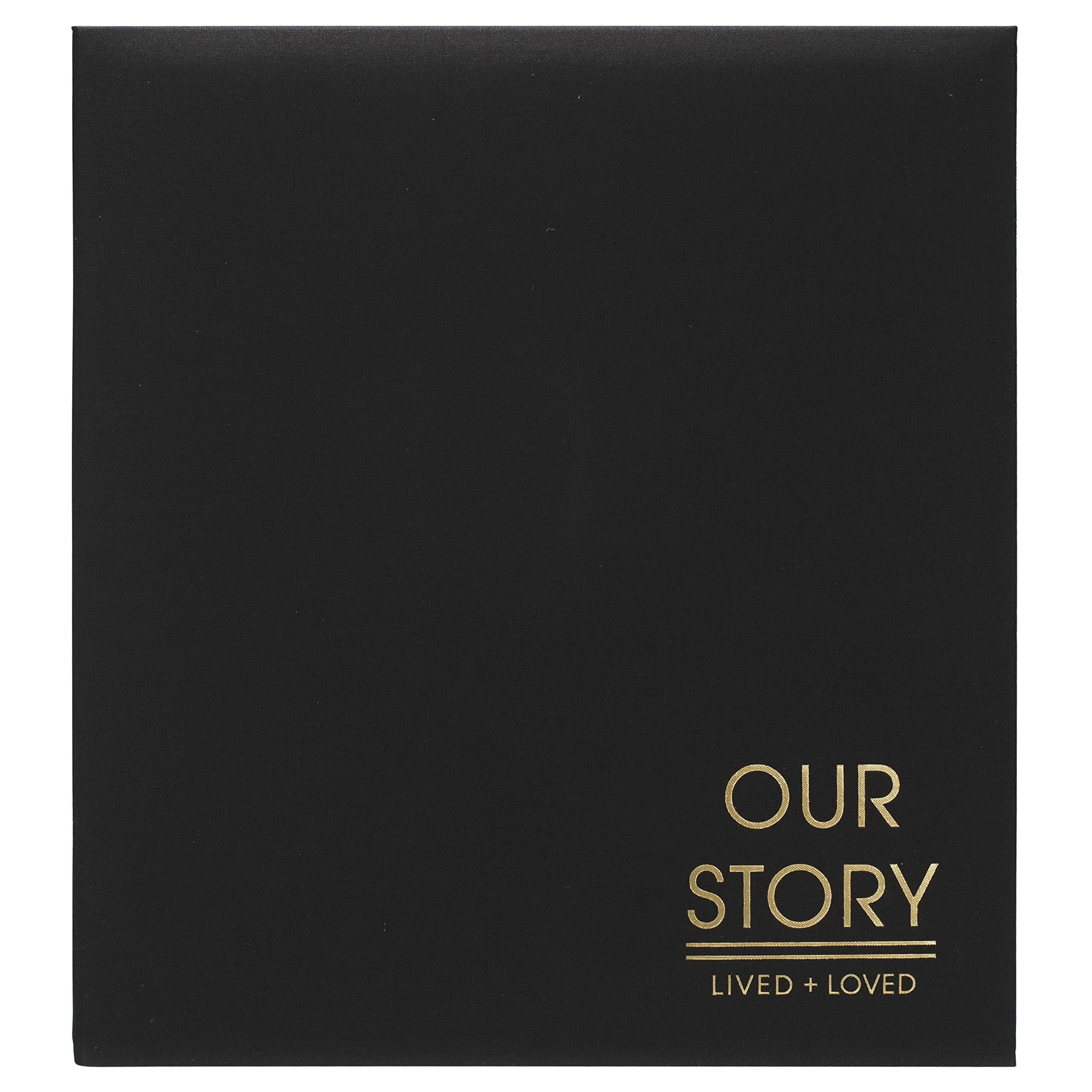 Malden International Designs 5 Up 4x6 Our Story Lived + Loved Black Fabric Post bound Photo Album Hard Cover (7135-56)