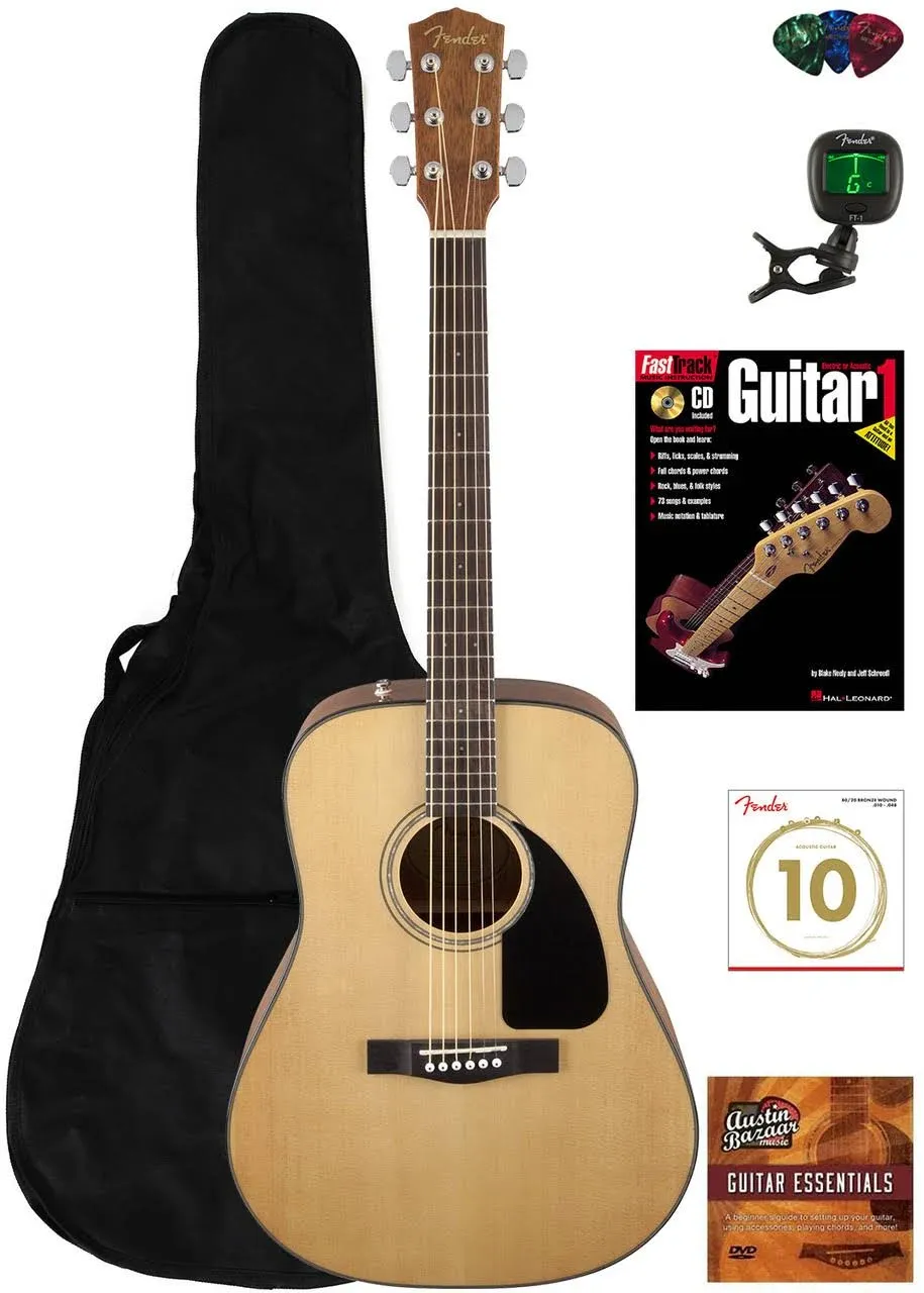 Fender CD-60 Dreadnought Acoustic Guitar - Natural w/ Gig Bag