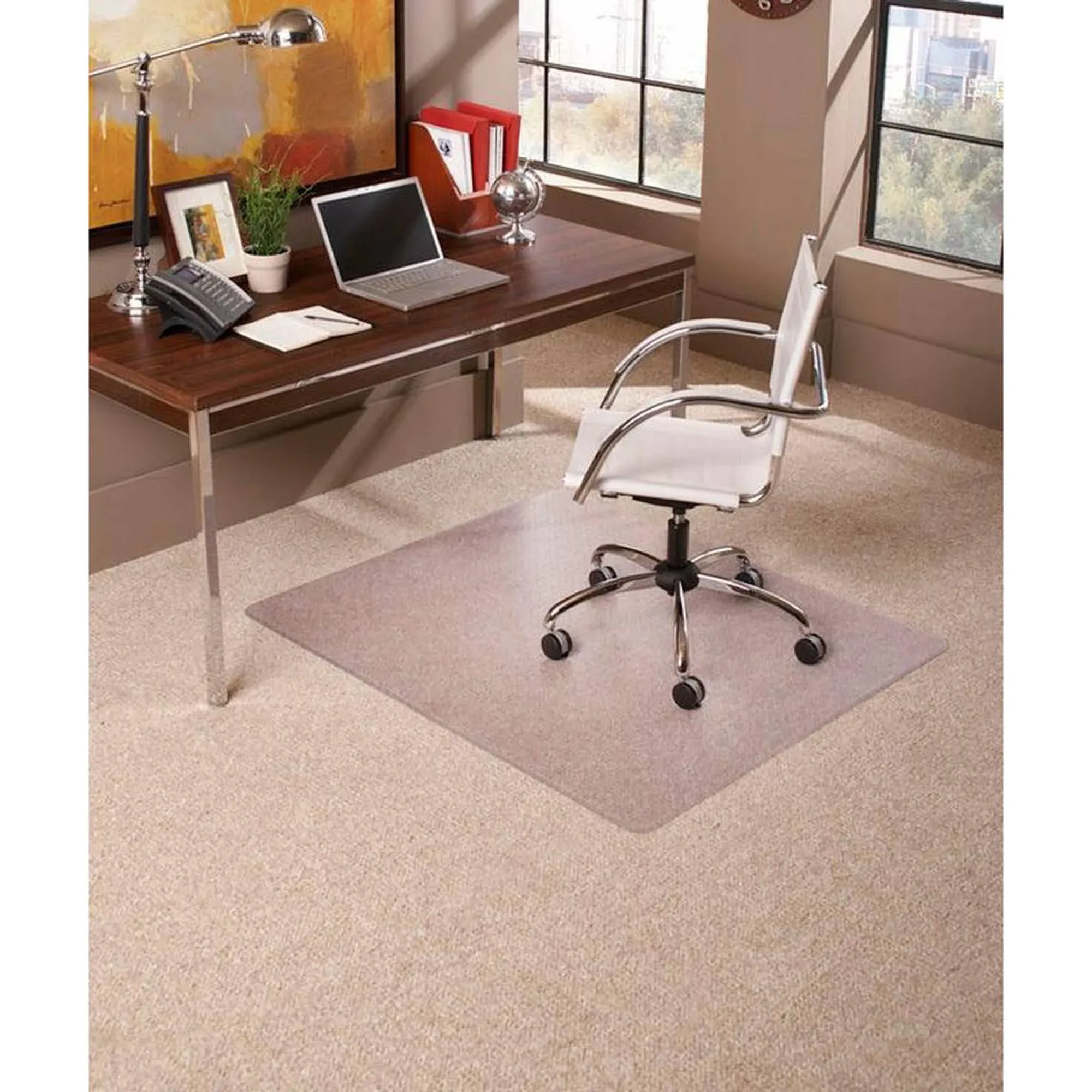 ES Robbins Extra High Pile Carpet ChairMat, Square 72"x72" Straight Edge