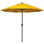 California Umbrella 9 ft. Aluminum Market Umbrella Auto Tilt Crank Lift Bronze-Olefin-Lemon