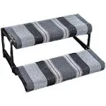 ShadePro RV Step Covers 2 Pack Black Adjustable Wrap Around Stair Rug Fors ...