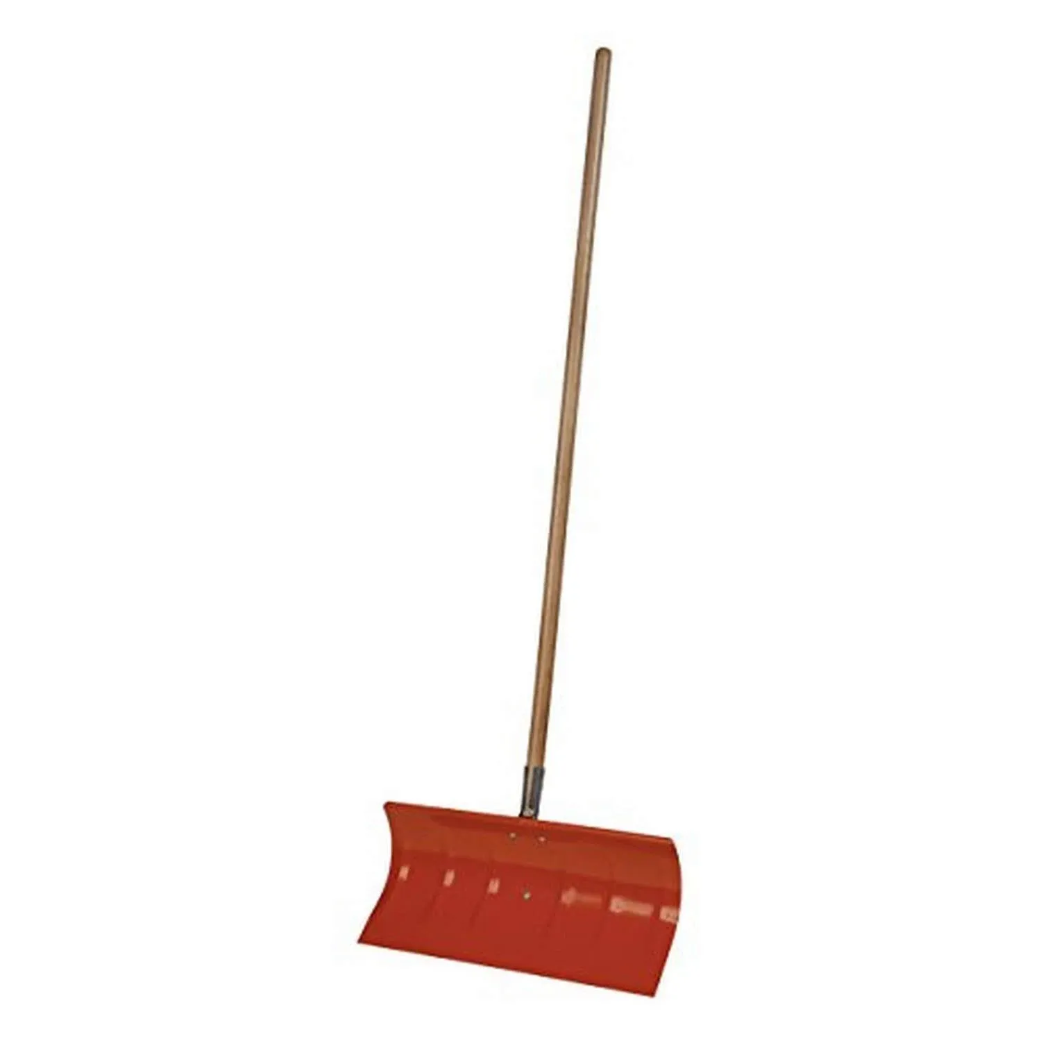 Bigfoot Steel Snow Shovel Pusher Design Blade Non-Stick Coating Wooden Handle