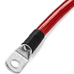 Spartan Power Single Battery Cable with 5/16" Ring terminals, 4 AWG, 1 ft, Red