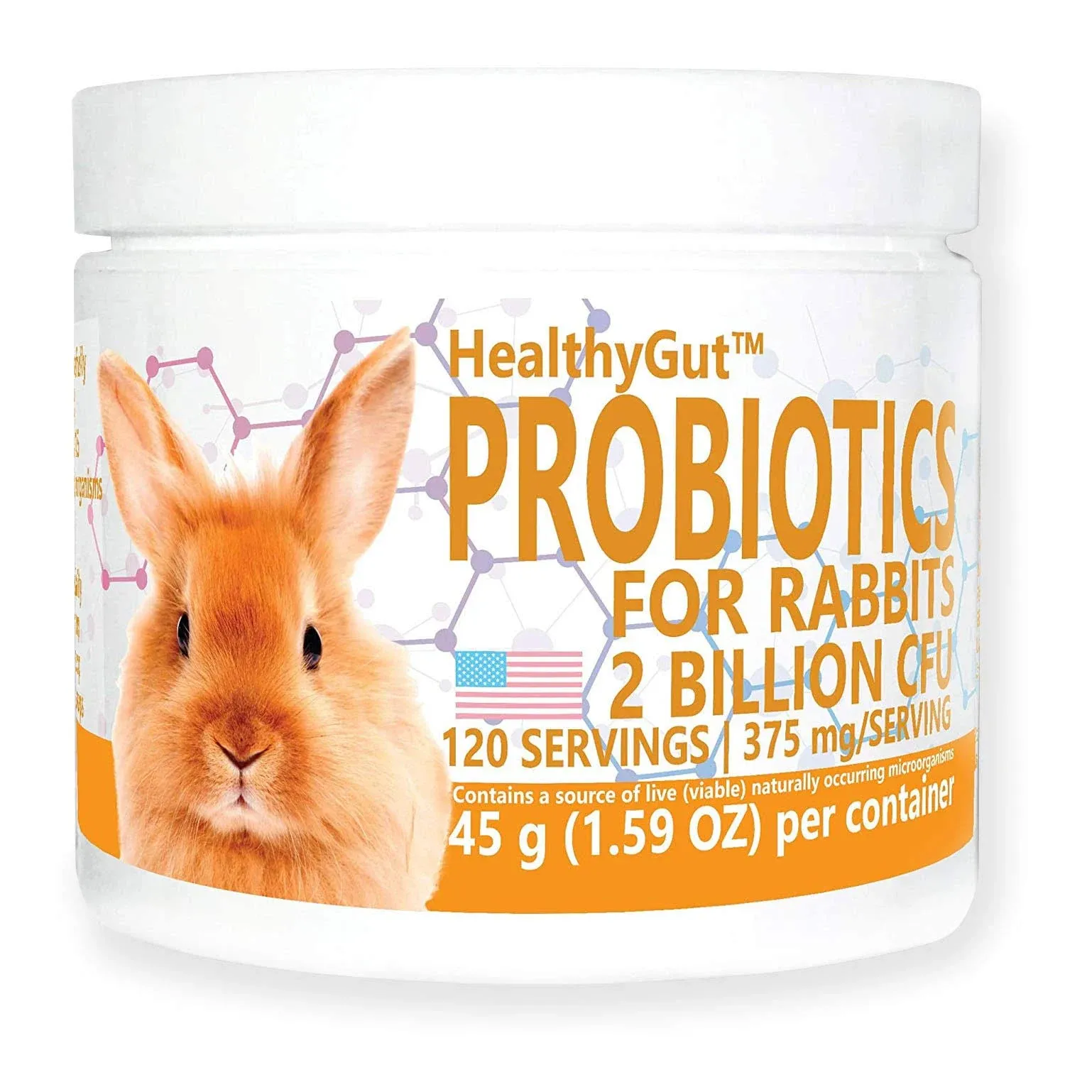 Equa Holistics HealthyGut Probiotics for Rabbits - All-Natural Digestive Supplement