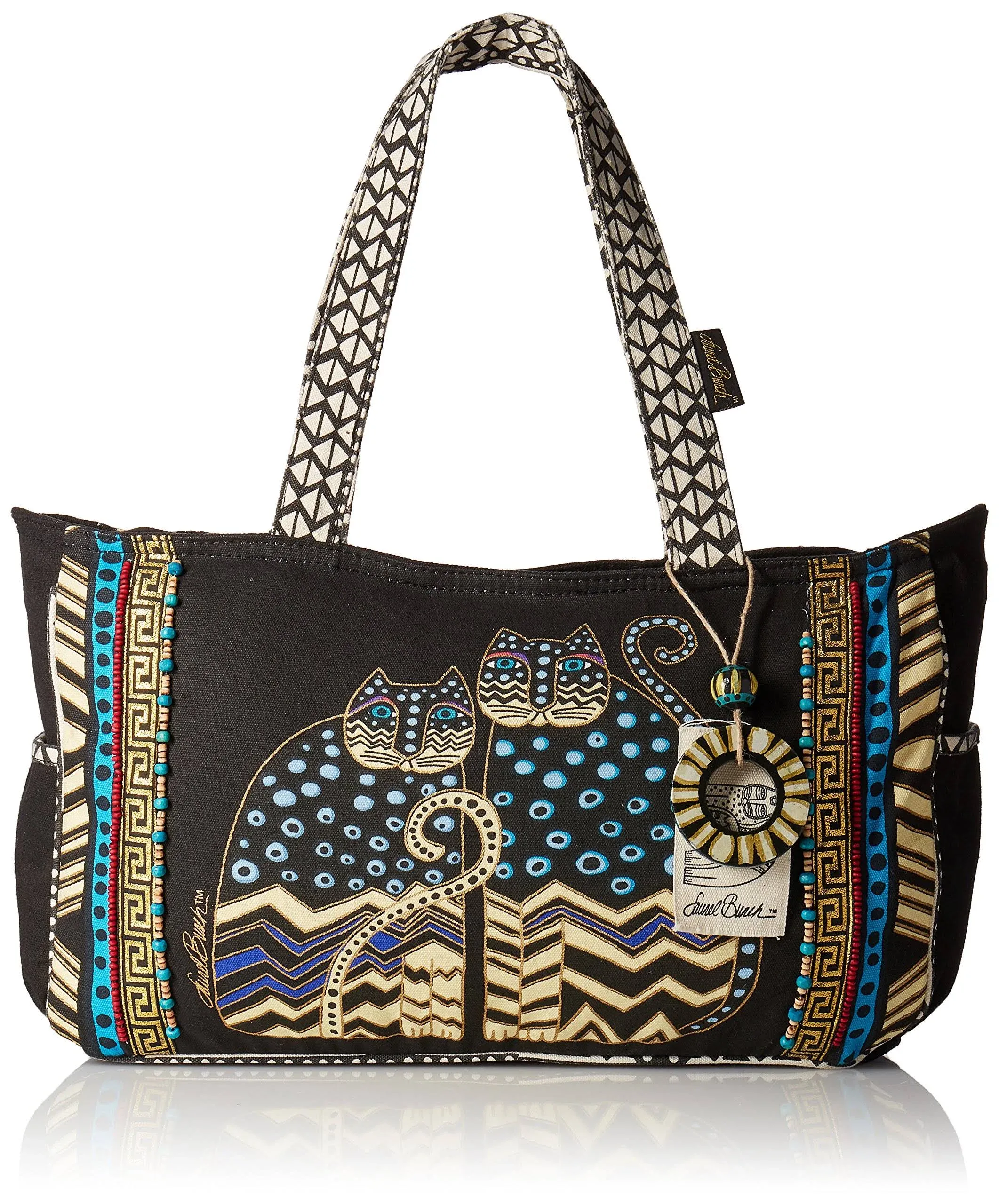 Laurel Burch Medium Tote Zipper Top 9&#034;X9&#034;X3&#034;-Spott<wbr/>ed Cats (Pack of 1)