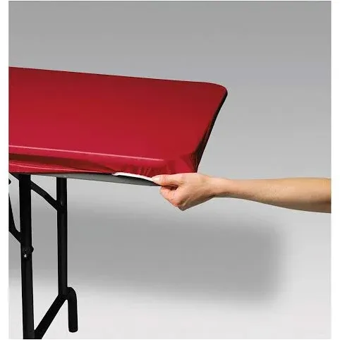 Creative Converting Stay Put Tablecovers Red, 29" x 72", 3 ct