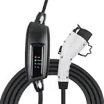 Lectron 110V 16 Amp Level 1 EV Charger with 21ft/6.4m Extension Cord J1772 Cable & NEMA 5-15 Plug Electric Vehicle Charger